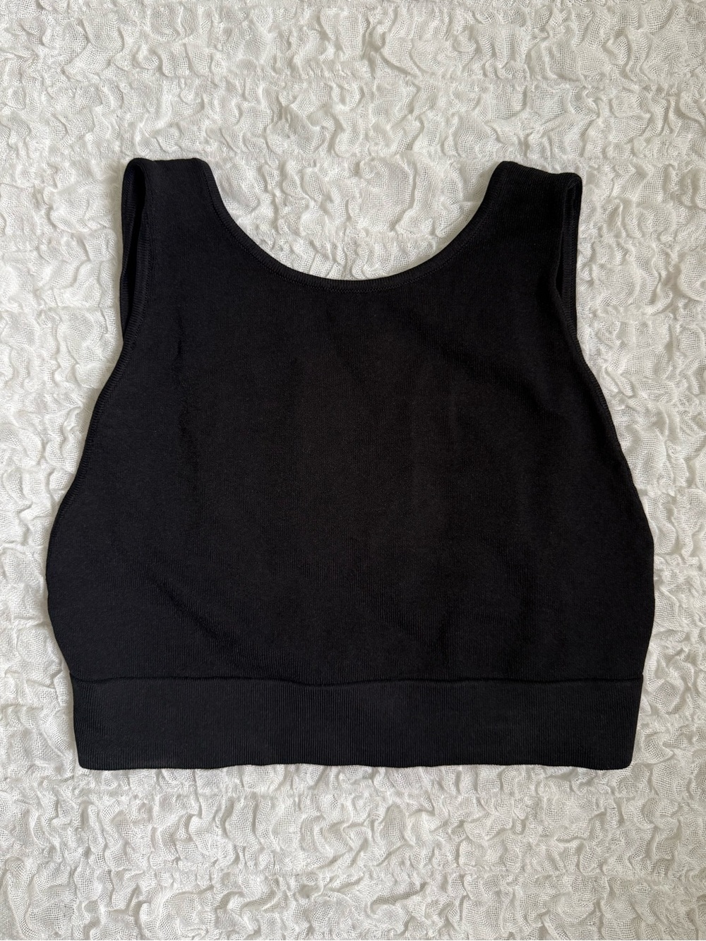 Zara Black Ribbed Knit Top